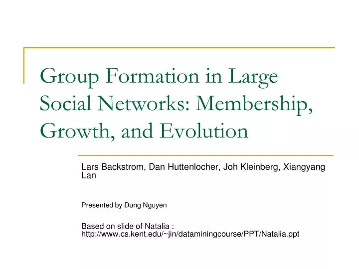 group formation in large social networks membership growth and evolution