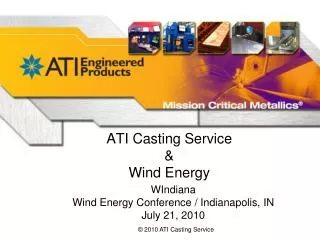 ATI Casting Service &amp; Wind Energy