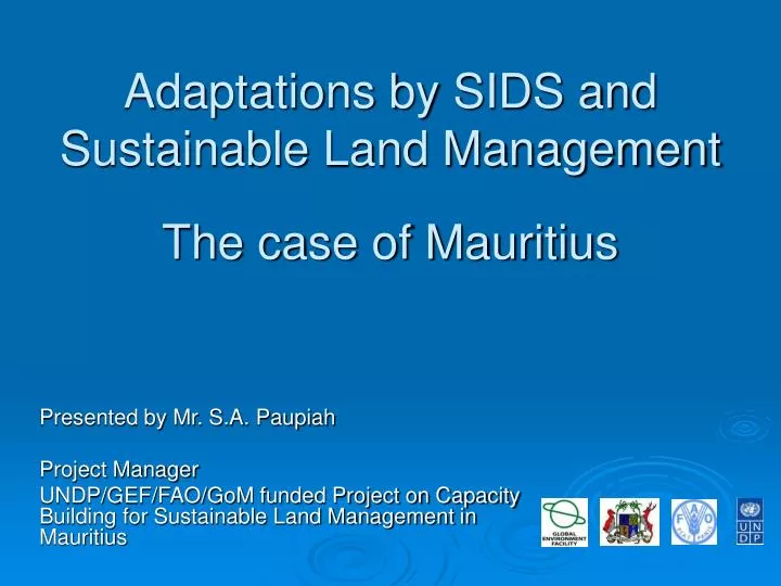 adaptations by sids and sustainable land management the case of mauritius