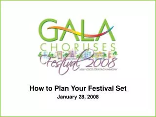 How to Plan Your Festival Set January 28, 2008
