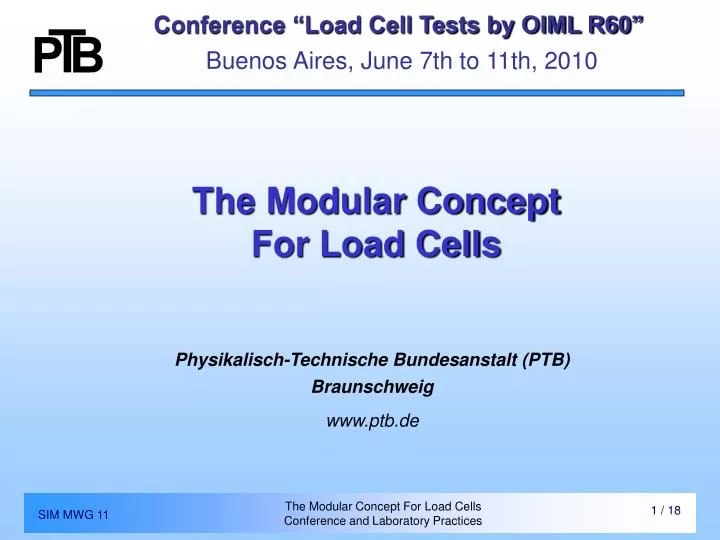 conference load cell tests by oiml r60 buenos aires june 7th to 11th 2010