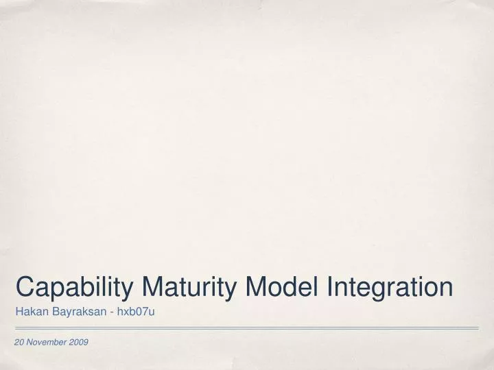 capability maturity model integration