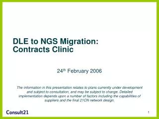 DLE to NGS Migration: Contracts Clinic