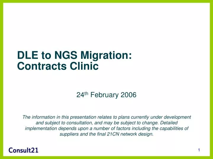 dle to ngs migration contracts clinic