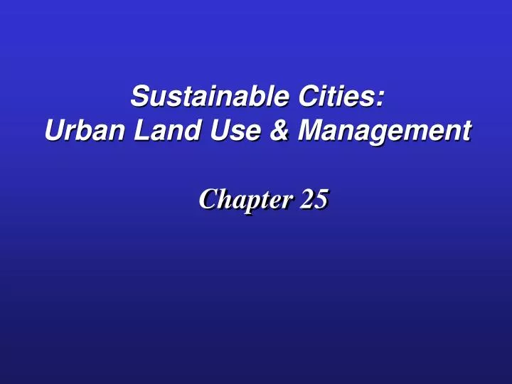 sustainable cities urban land use management