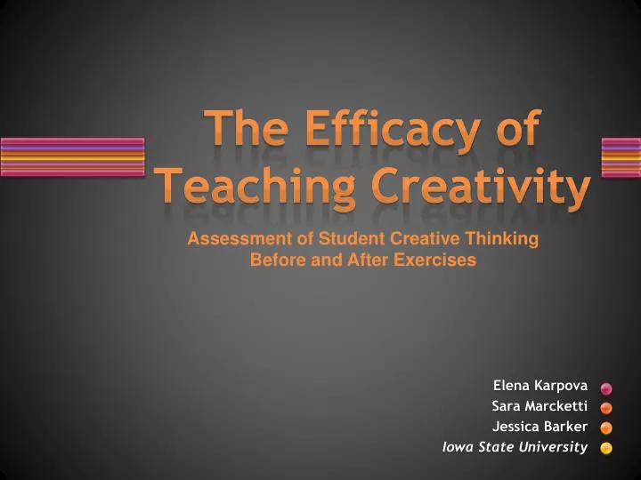 the efficacy of teaching creativity
