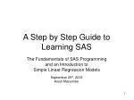 A Step by Step Guide to Learning SAS