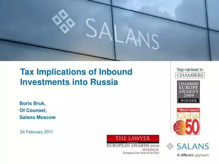 tax implications of inbound investments into russia