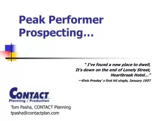 Peak Performer Prospecting…