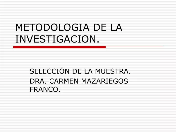 metodologia de la investigacion