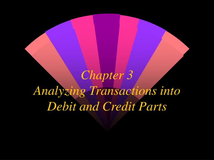 chapter 3 analyzing transactions into debit and credit parts
