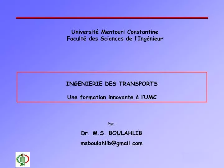 universit mentouri constantine facult des sciences de l ing nieur