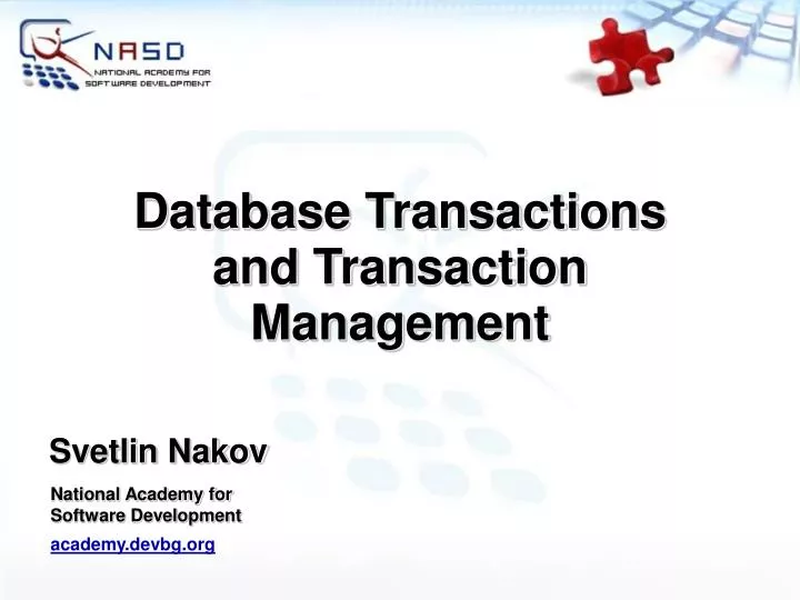 database transactions and transaction management