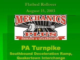 PA Turnpike Southbound Deceleration Ramp, Quakertown Interchange