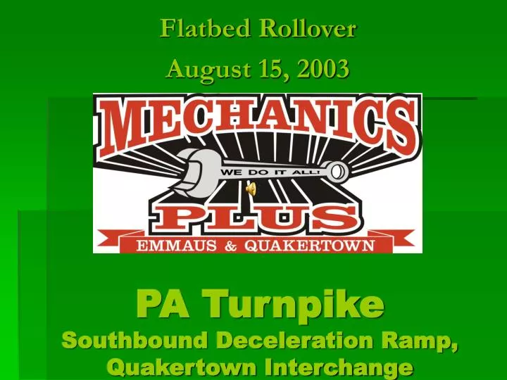 pa turnpike southbound deceleration ramp quakertown interchange