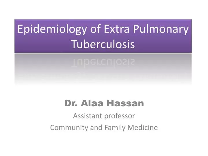 epidemiology of extra pulmonary tuberculosis