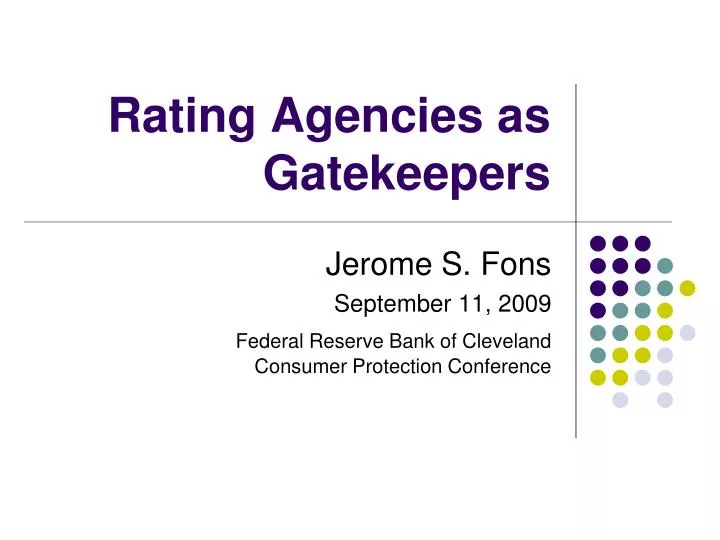 rating agencies as gatekeepers