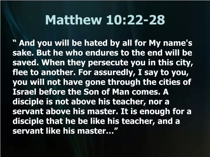 matthew 10 22 28