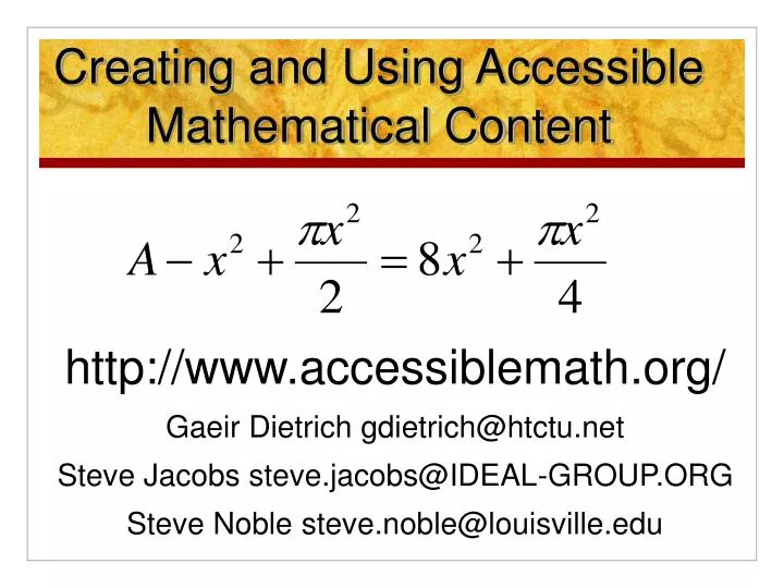 creating and using accessible mathematical content