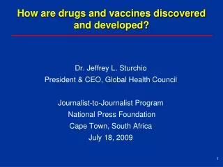 how are drugs and vaccines discovered and developed