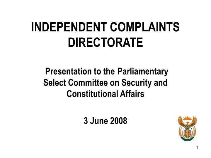 independent complaints directorate