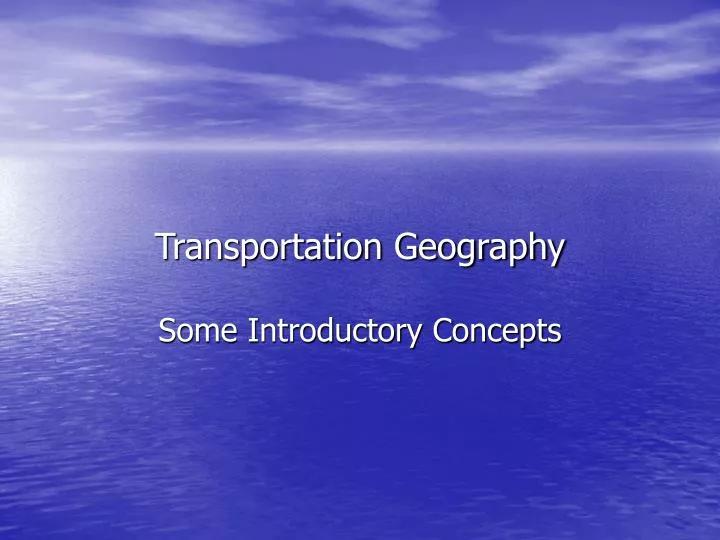 transportation geography