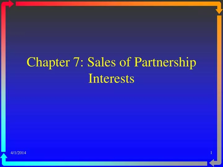 chapter 7 sales of partnership interests