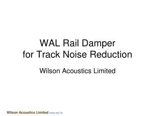 WAL Rail Damper for Track Noise Reduction