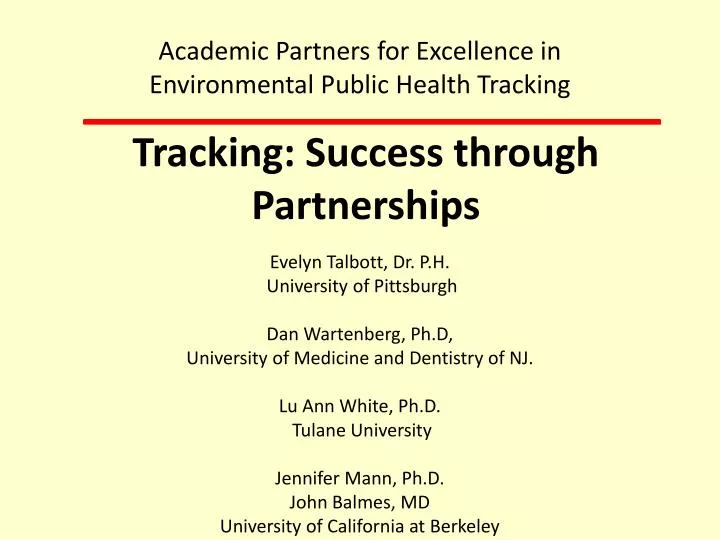 tracking success through partnerships