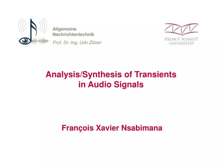 analysis synthesis of transients in audio signals