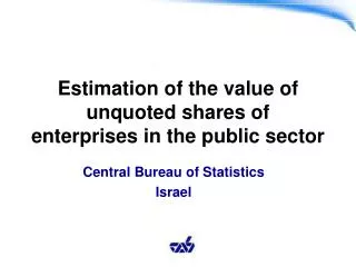 Estimation of the value of unquoted shares of enterprises in the public sector