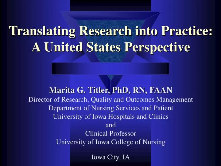 translating research into practice a united states perspective