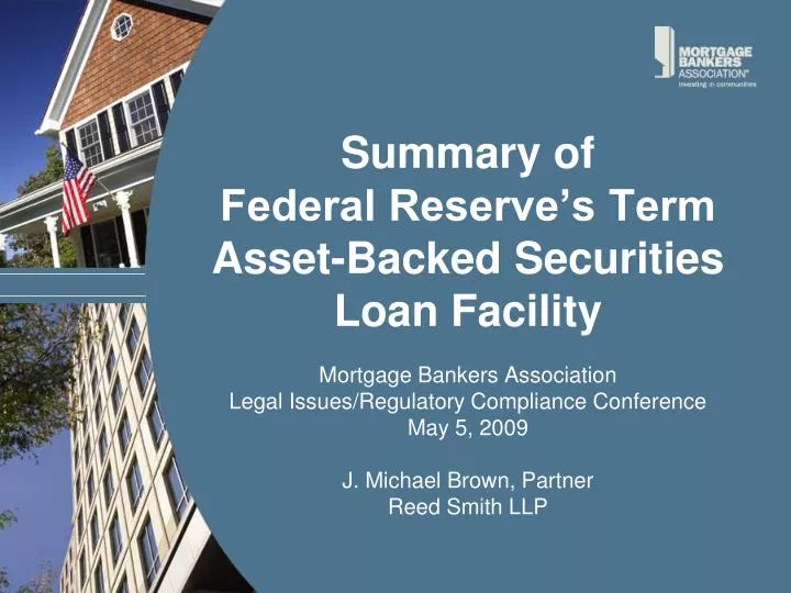 summary of federal reserve s term asset backed securities loan facility