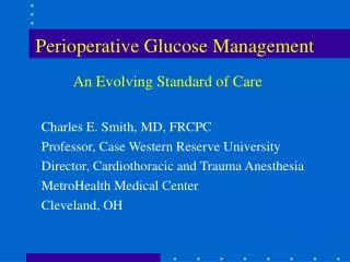 Perioperative Glucose Management