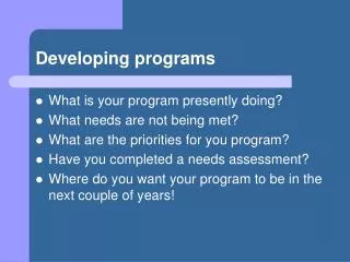 Developing programs
