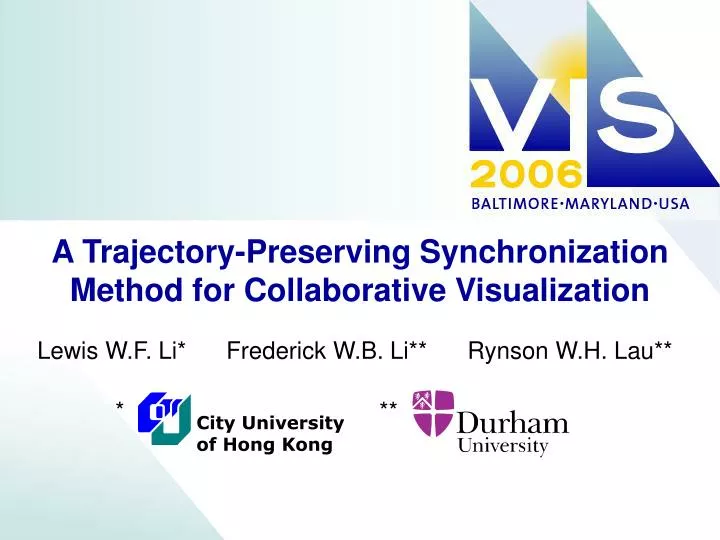 a trajectory preserving synchronization method for collaborative visualization