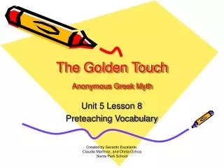 The Golden Touch Anonymous Greek Myth