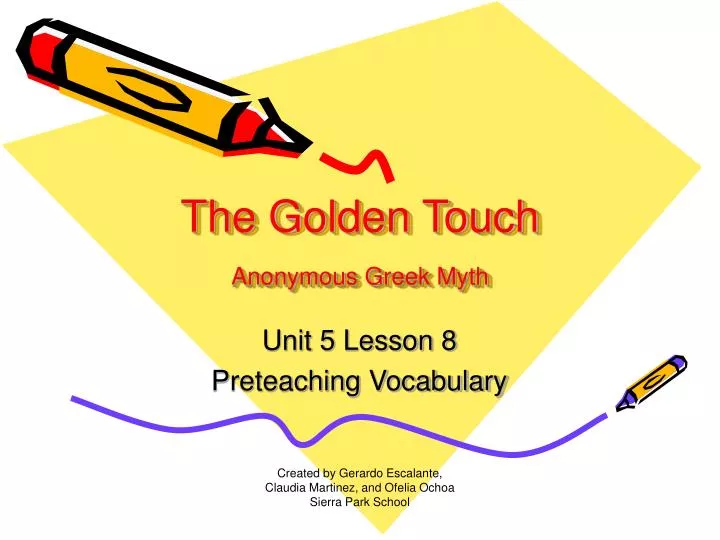 the golden touch anonymous greek myth
