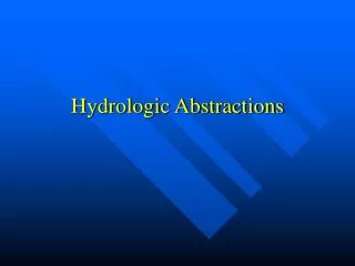 Hydrologic Abstractions