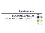 Botulinum toxin - slide 1