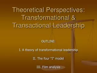 theoretical perspectives transformational transactional leadership