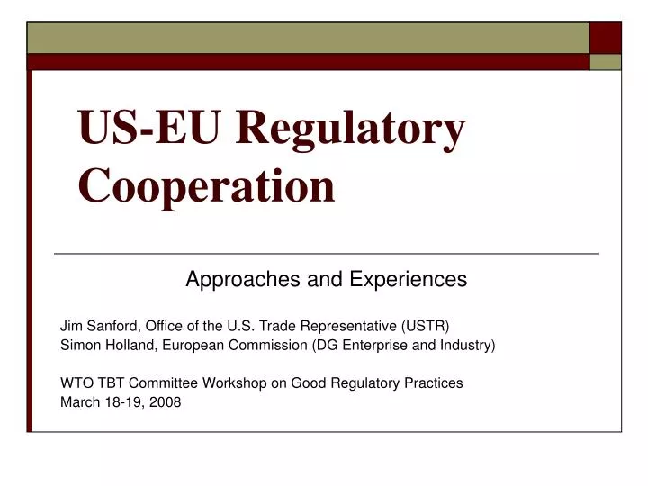 us eu regulatory cooperation