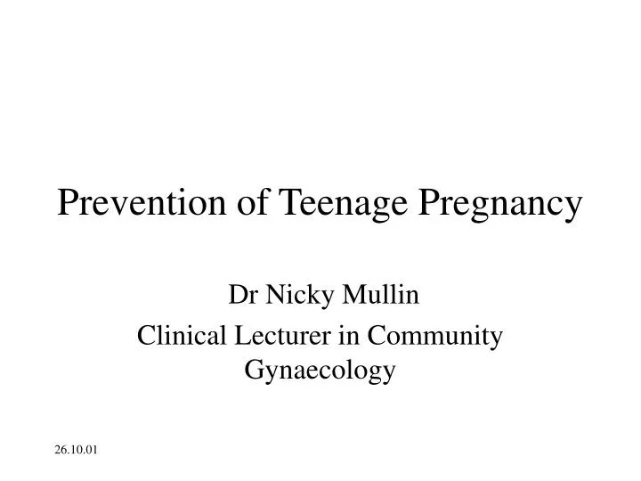 prevention of teenage pregnancy