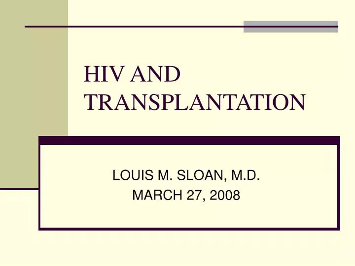 hiv and transplantation