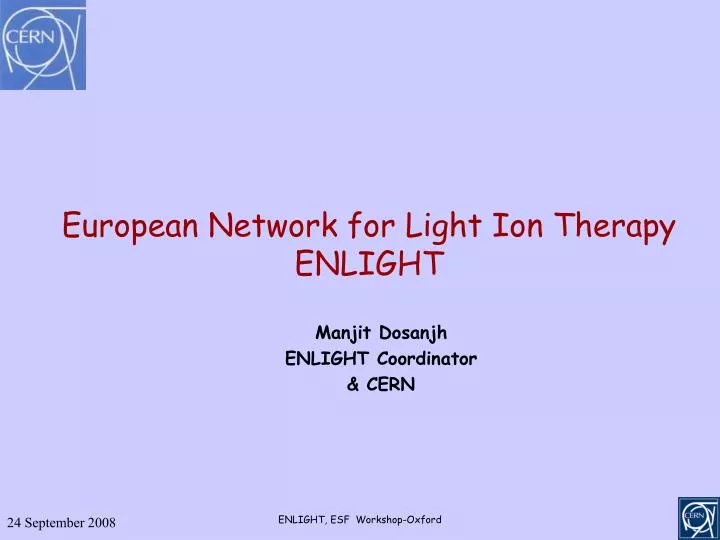 european network for light ion therapy enlight