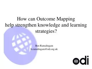 How can Outcome Mapping help strengthen knowledge and learning strategies?