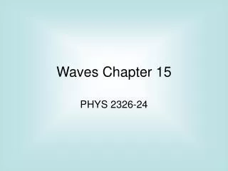 Waves Chapter 15