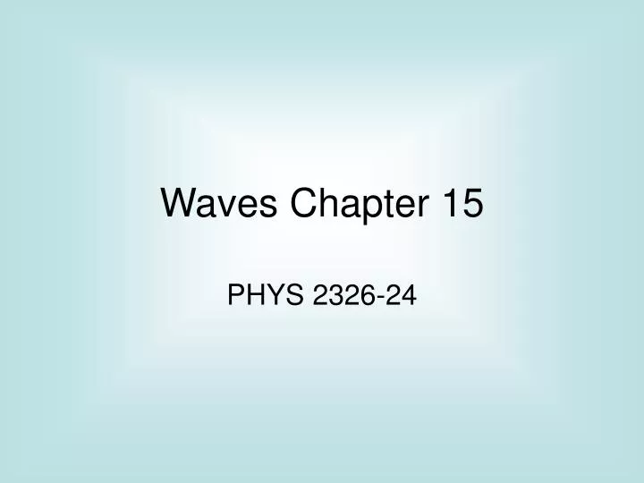 waves chapter 15