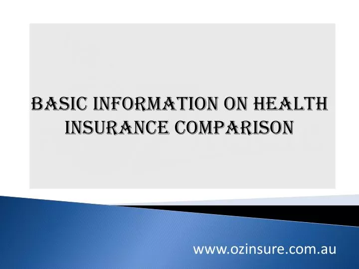 basic information on health insurance comparison