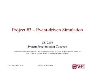 Project #3 – Event-driven Simulation